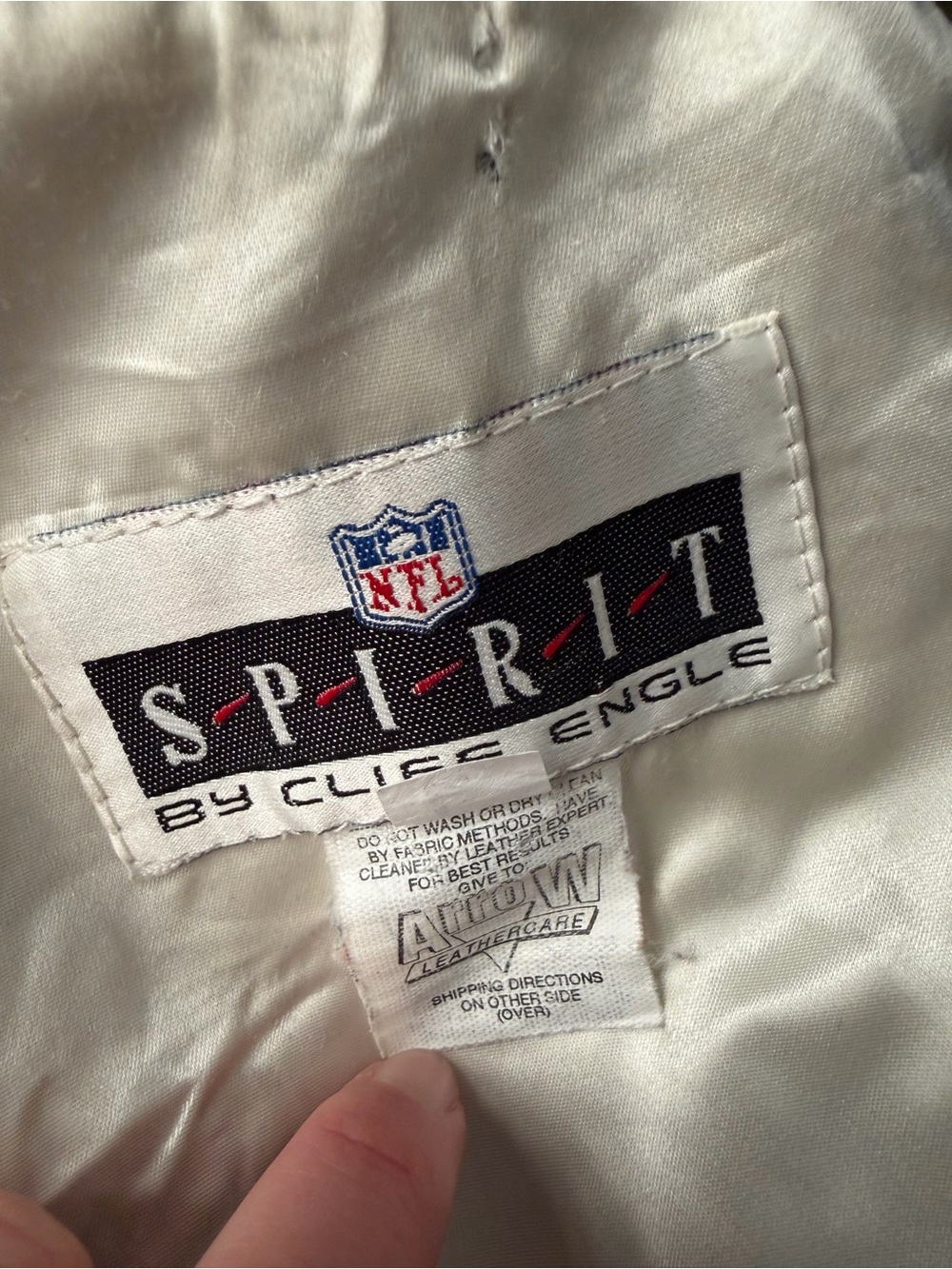 Vintage NFL Spirit by Cliff Engle Dallas Cowboys Leather Jacket Tassels size L - Picture 8 of 9